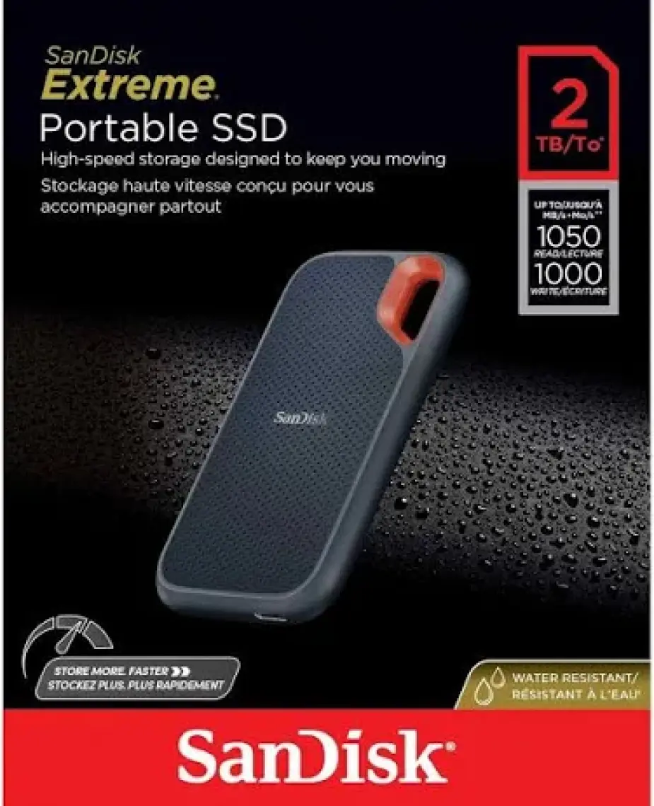 Sandisk 2TB Extreme SDSSDE61-2T00-G25 1050-1000 mbs Taşınabilir SSD