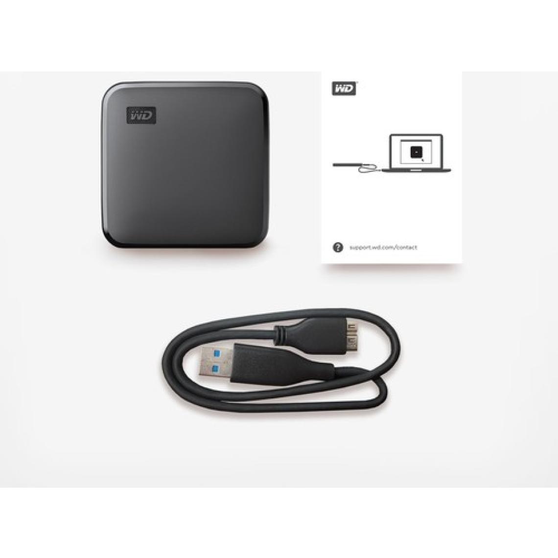 WD Elements SE 1TB 400MB/sn Okuma Hızı, Windows 10+, macOS 11+ ile Uyumlu WDBAYN0010BBK-WESN USB 3.0 Siyah Taşınabilir SSD Disk