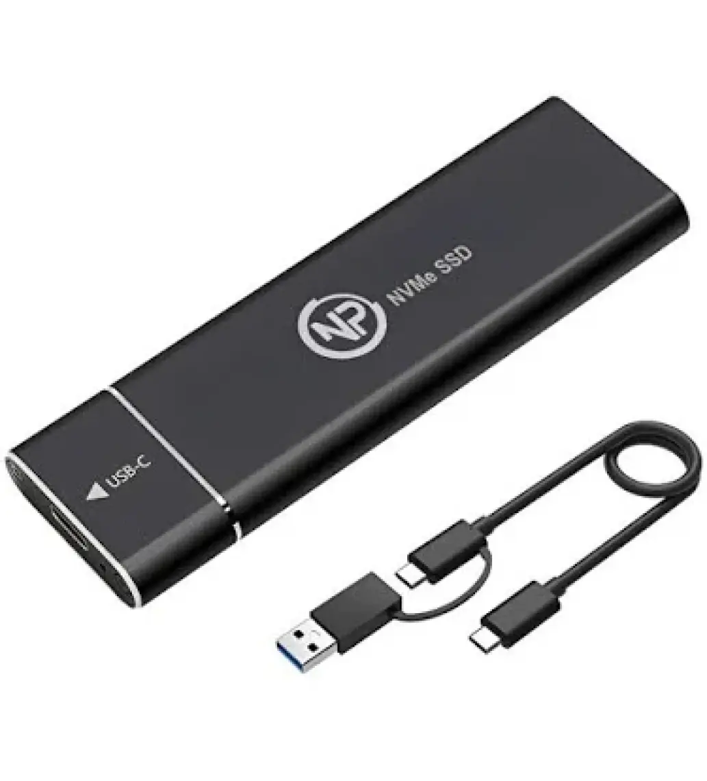 Npo DK02 Nvme M.2  Usb-A/type-C Kablolu Taşınabilir Harici SSD Için Boş Kutu