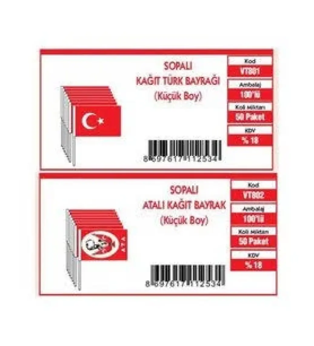 Çıtı Pıtı Store Sopalı Türk Bayrağı 100'lü