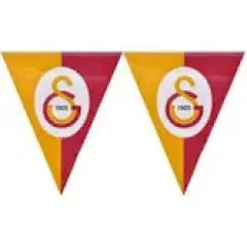 Süsle Bebek ve Parti Galatasaray Üçgen Bayrak Flama - 3,60 mt