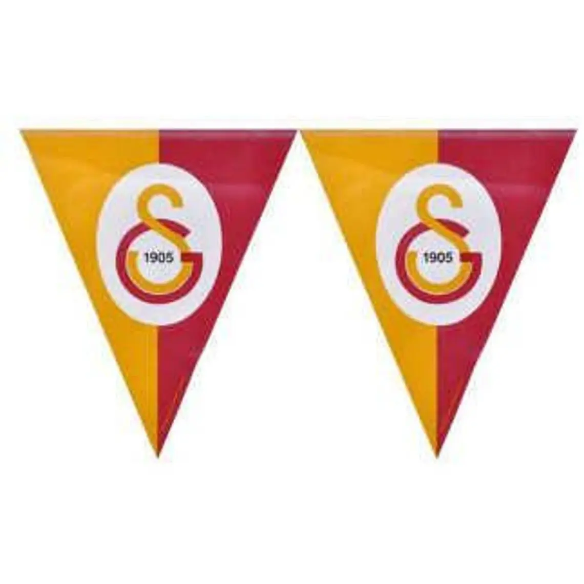 Süsle Bebek ve Parti Galatasaray Üçgen Bayrak Flama - 3,60 mt