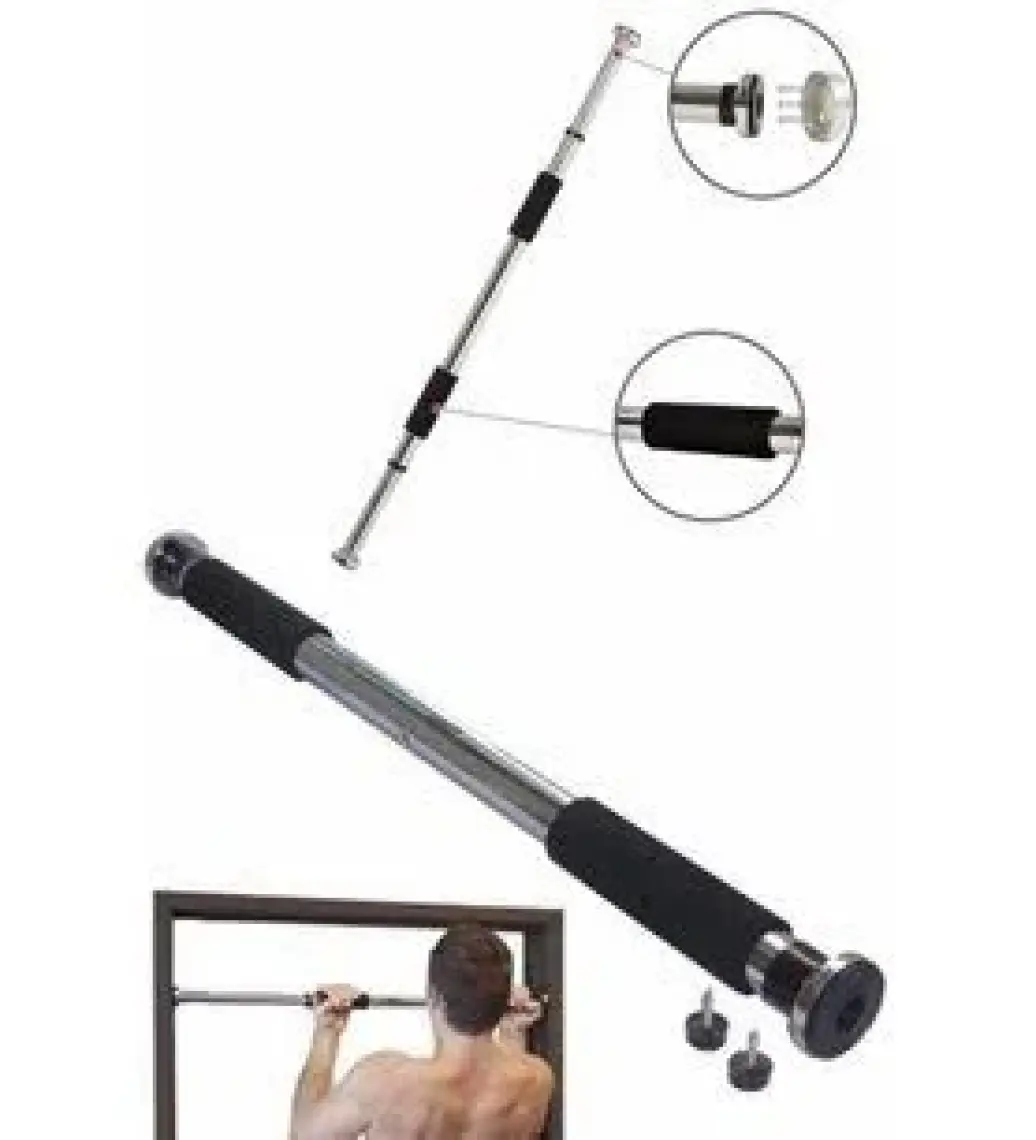 Hubstein Ayarlanabilir Kapı Barfiksi 60-100 cm Gri Mavi Tam Sünger Tutamaçlı
