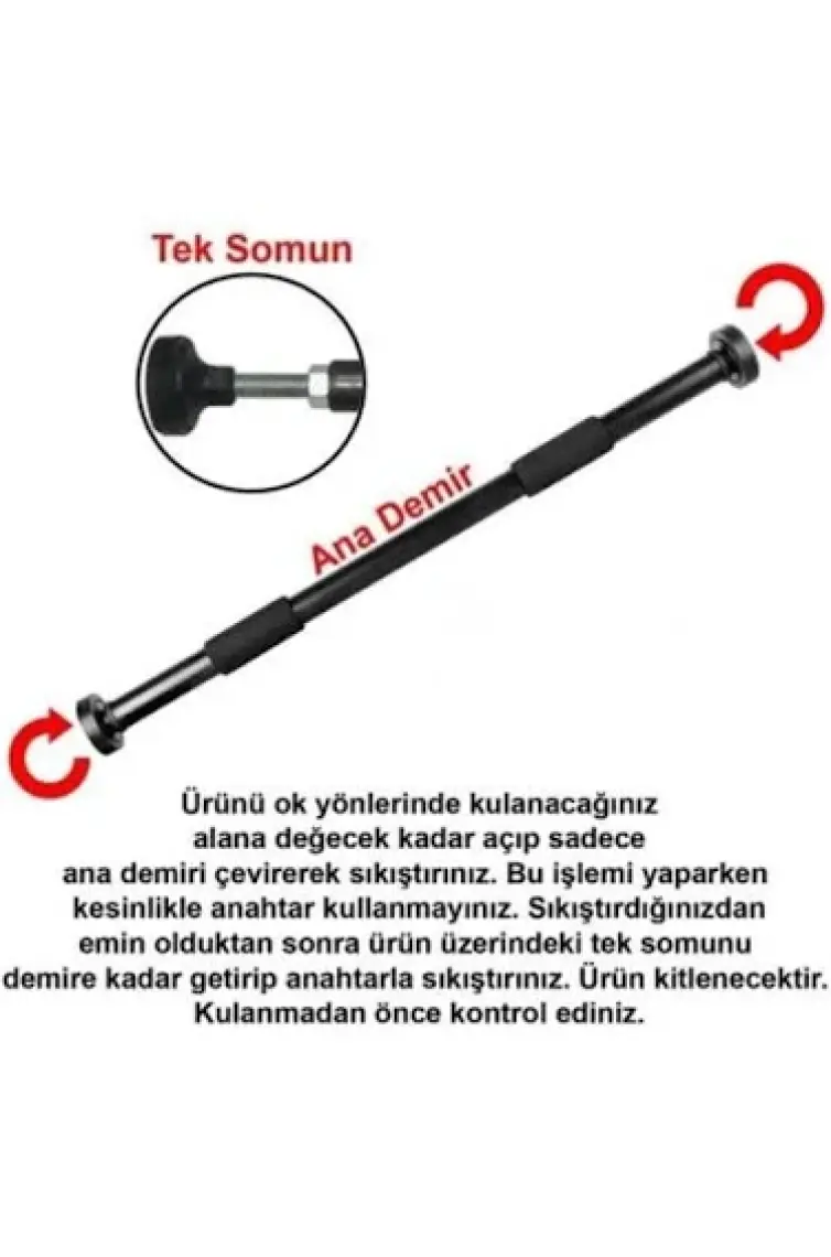 110-140 Cm Siyah Kapı Ve Koridor Barı Barfiks Demiri