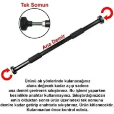 110-140 Cm Siyah Kapı Ve Koridor Barı Barfiks Demiri