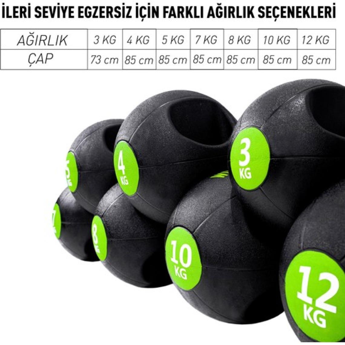 Woqes Çift Tutacaklı Slam Ball Sağlık Topu Ağırlık Topu