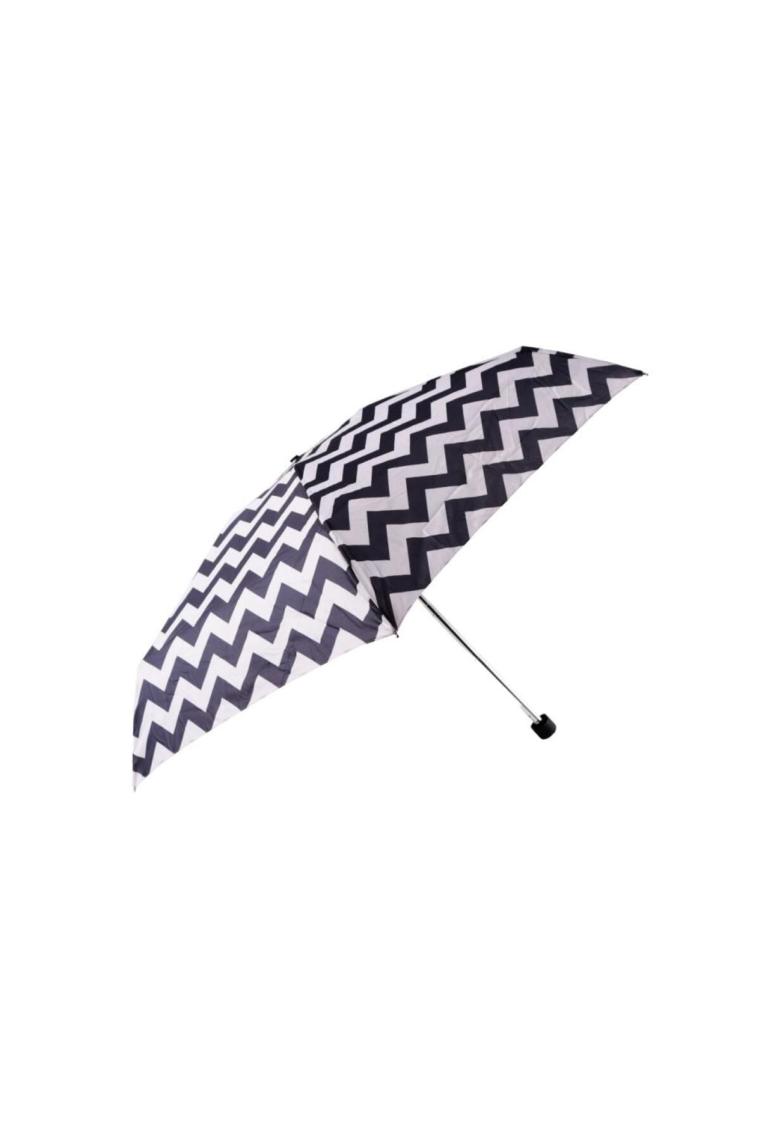 Biggdesign Moods Up Siyah Beyaz Zikzaklı Manuel Mini Şemsiye - Rüzgara Dayanıklı, Hafif, Renkli Tasarım