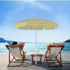 Exent 200 cm Plaj Şemsiyesi, Bahçe Şemsiyesi, Balkon Şemsiyesi, Eğilebilen Şemsiye-SARI