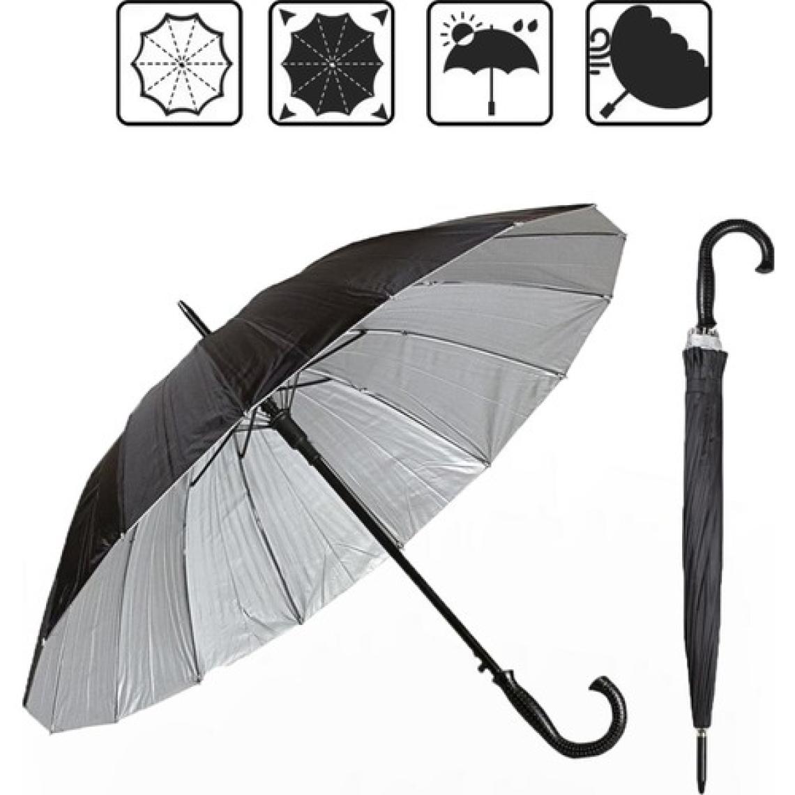 Microcase Unisex Otomatik 16 Telli Rüzgar Korumalı Rüzgarda Kırılmayan Su Geçirmez Dayanıklı Baston Şemsiye AL4664