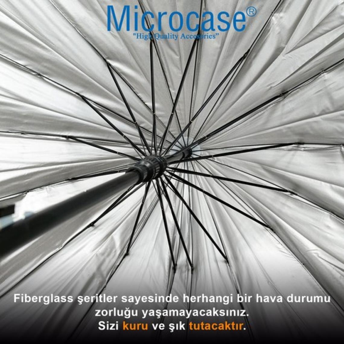 Microcase Unisex Otomatik 16 Telli Rüzgar Korumalı Rüzgarda Kırılmayan Su Geçirmez Dayanıklı Baston Şemsiye AL4664