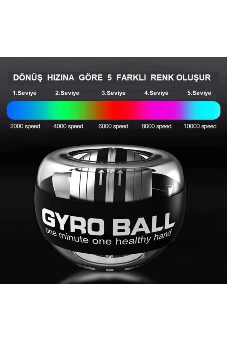 Gyro Ball El Bilek Siyah Egzersiz Topu Otomatik Jiroskop Kol Kuvvet Spor Ekipmanı