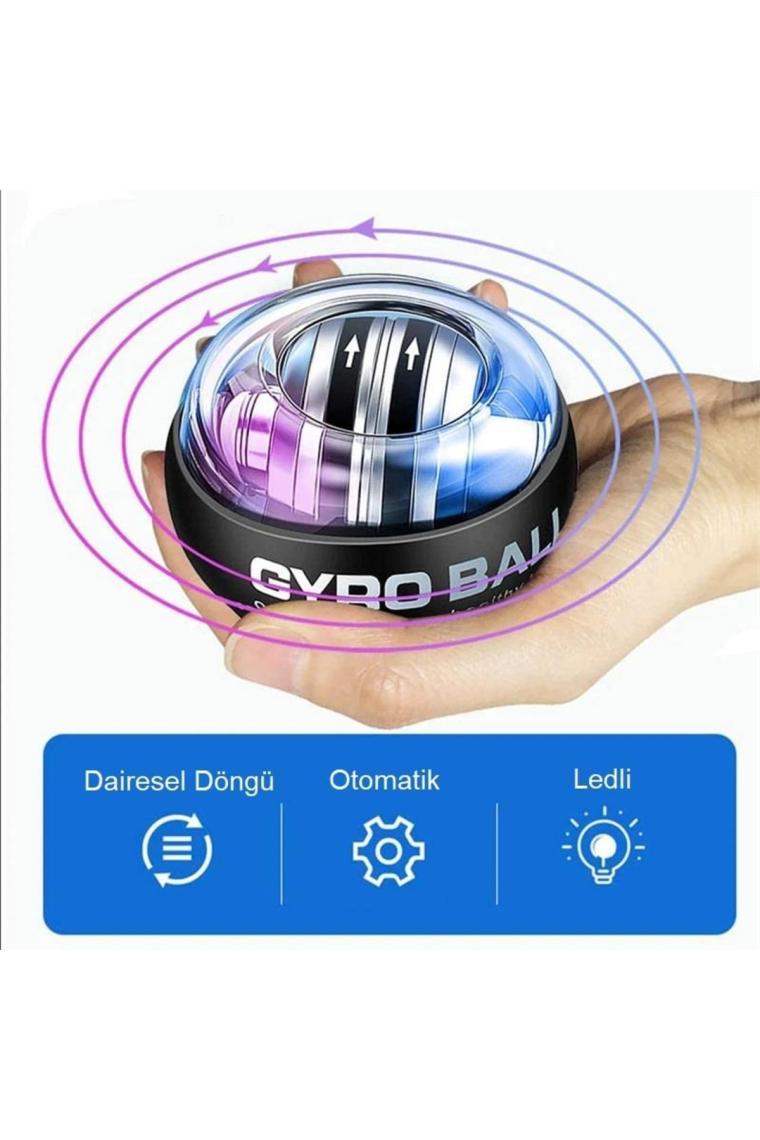 Gyro Ball El Bilek Siyah Egzersiz Topu Otomatik Jiroskop Kol Kuvvet Spor Ekipmanı
