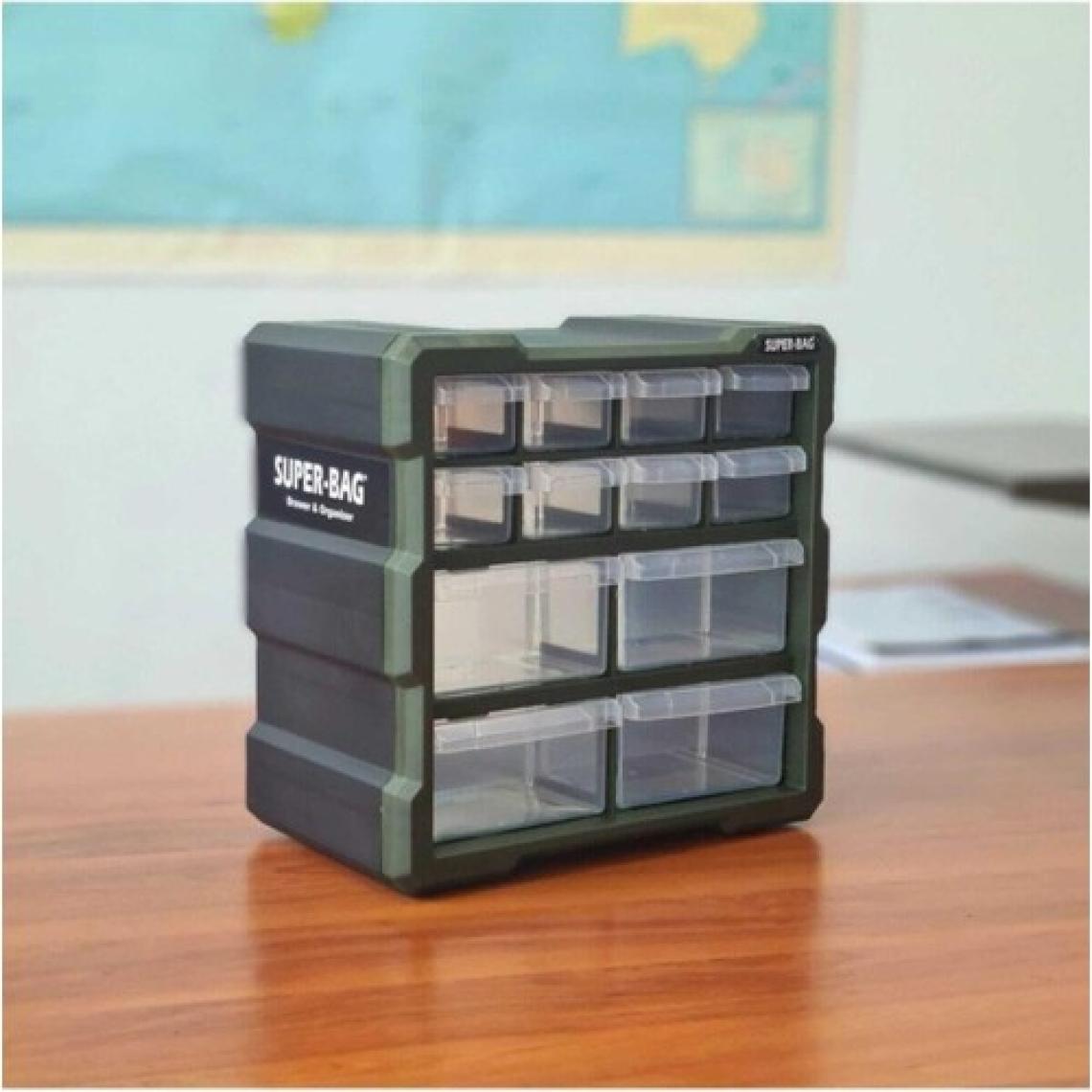Tekreyonda Super Bag Monoblok Çekmeceli Organizer Vida Boncuk Kutusu Hobi Organizer 12 Çekmece ASR6007 Monoblok