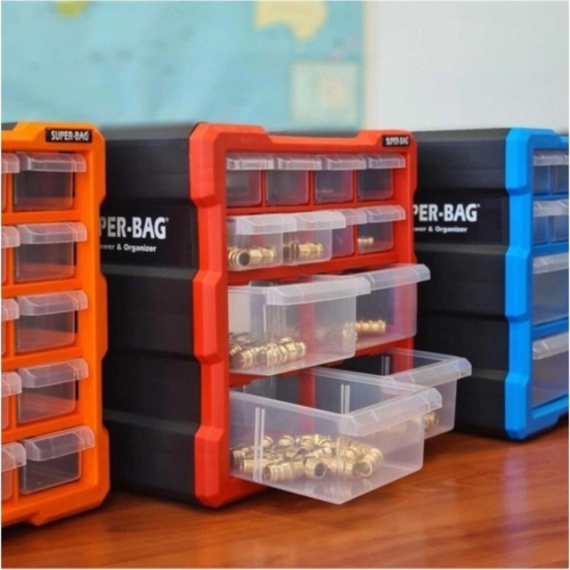 Tekreyonda Super Bag Monoblok Çekmeceli Organizer Vida Boncuk Kutusu Hobi Organizer 12 Çekmece ASR6007 Monoblok