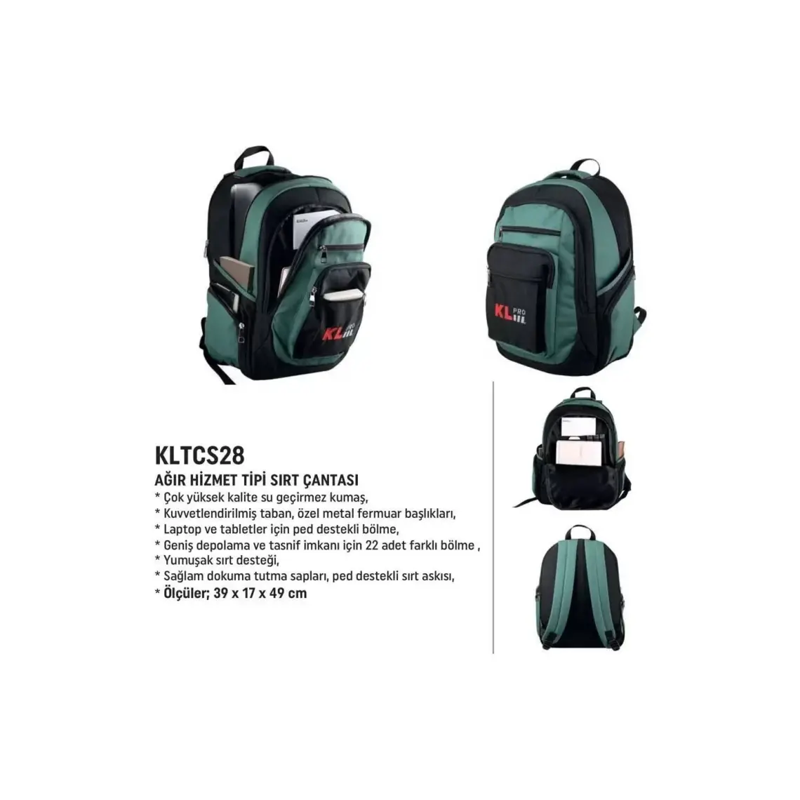 KL Pro  KLTCS28 Ağır Hizmet Tipi Sırt Çantası