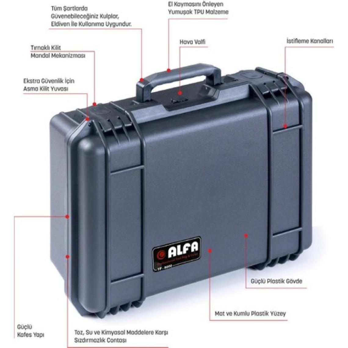 Alfa Takım TP-8000 Çantası Kırılmaz Su Geçirmez