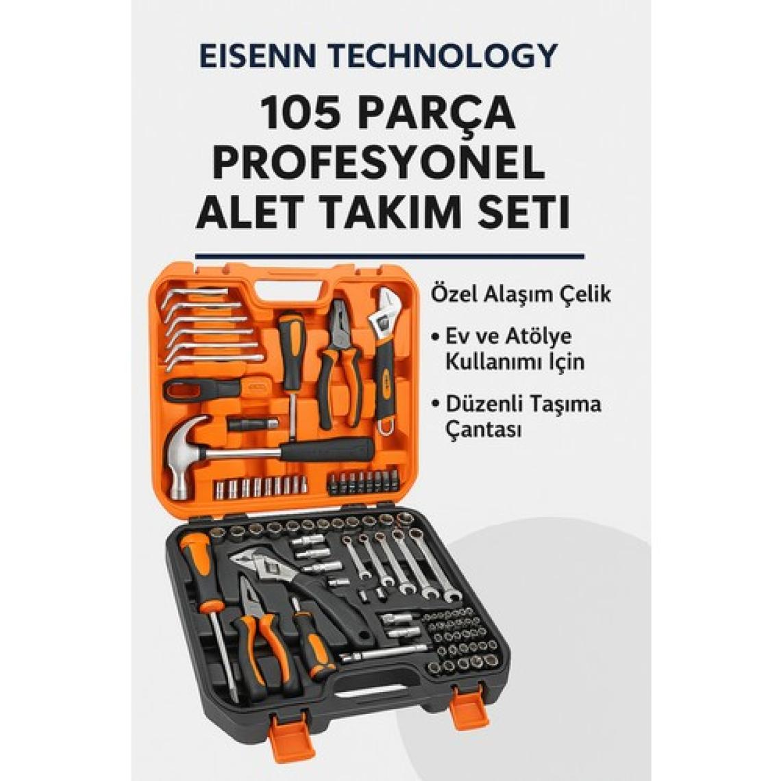 Eisenn Technology 105 Parça Özel Alışım Çelik Profesyonel Alet Takım Seti 105 Pcs