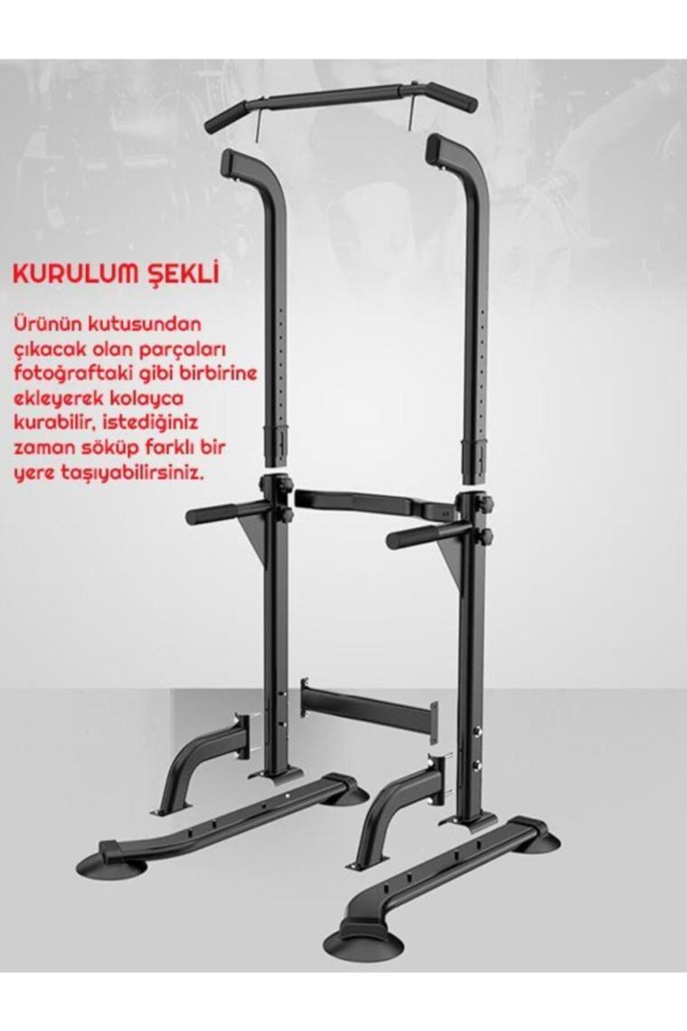 Exeo Güç Kulesi Şınav Barfiks Mekik Egzersiz Istasyonu