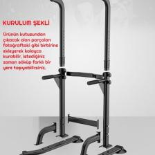 Exeo Güç Kulesi Şınav Barfiks Mekik Egzersiz Istasyonu