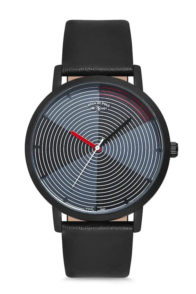 Aqua Di Polo 1987 Unisex Siyah Deri Kordonlu Analog Kol Saati APWA028602