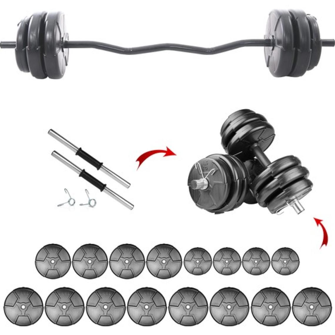 E-Life Training 59 kg Dambıl Seti & Halter Ağırlık Seti