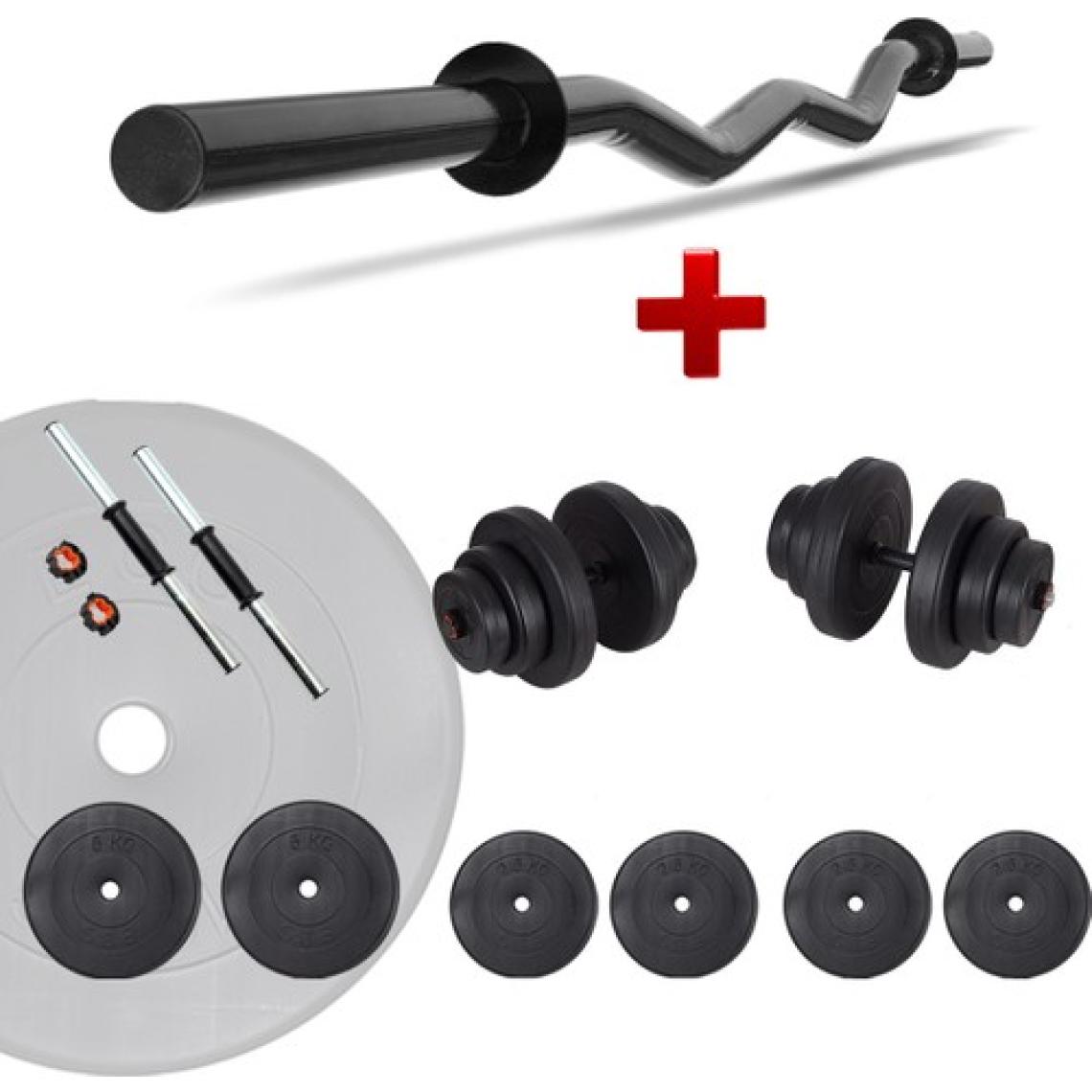Ecgspor Z Bar Dambıl Seti ve Fitness Ağırlık Seti 25 kg