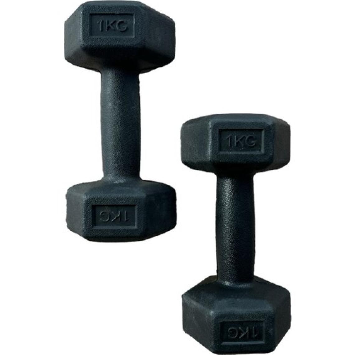 CK Spor Ckspor 1 kg x 2 Adet Köşeli Siyah Dambıl Ağırlık Seti