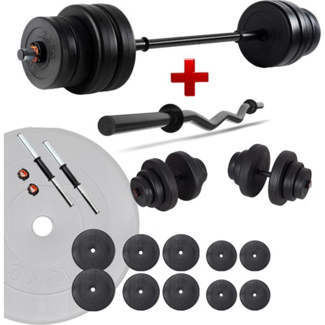 Ecgspor 58 kg Z Bar Halter Seti ve Dambıl Seti Ağırlık Fitness Seti