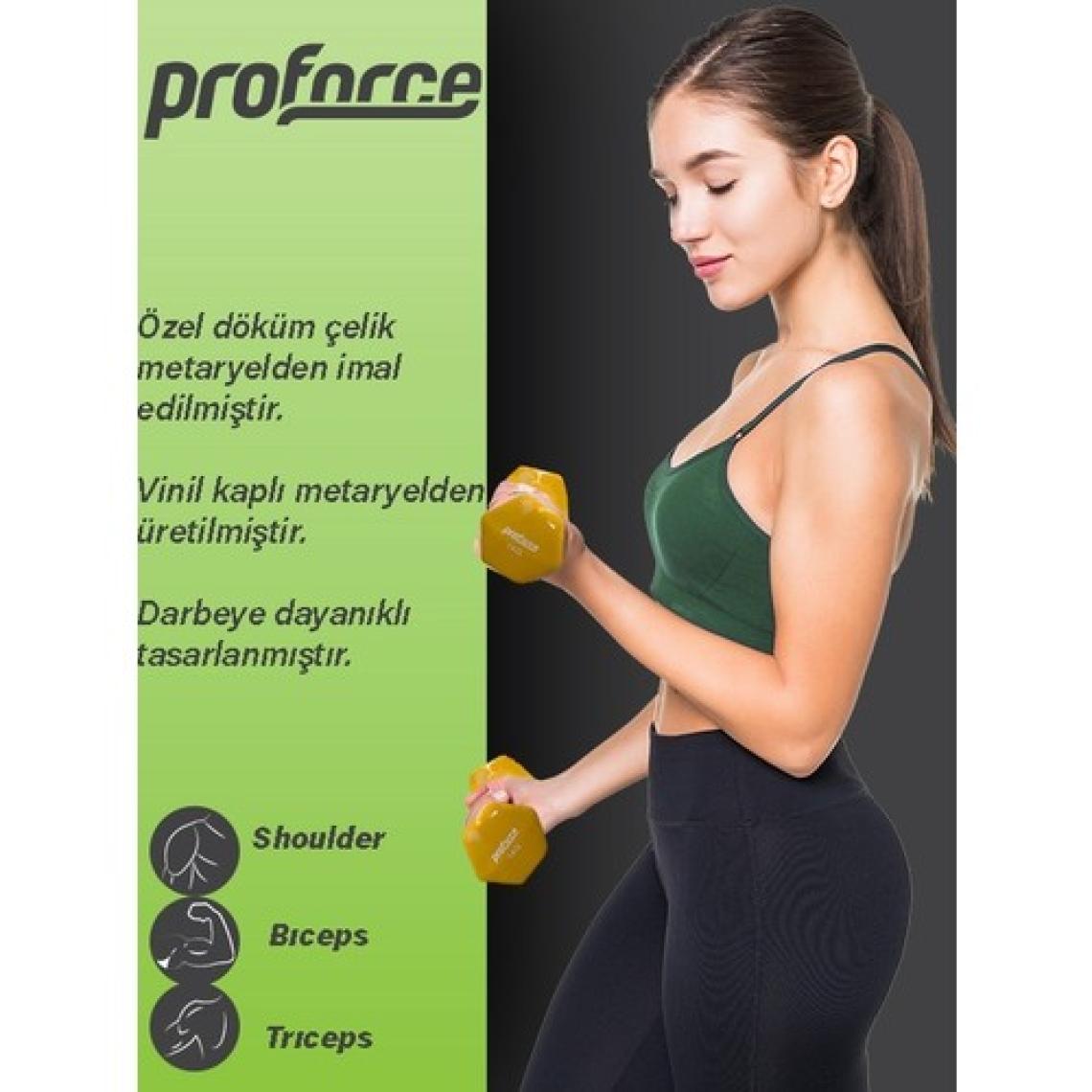 Proforce Vdb Dışı Vinil Kaplı Içi Çelik Döküm Ağırlık Dambıl 1 kg -Tek Adet
