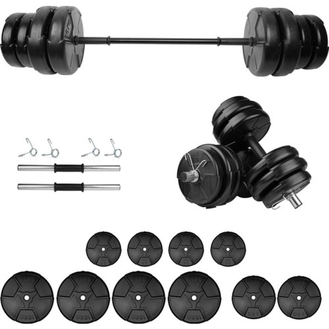 E-Life 65 kg Dambıl Seti & Halter Seti Ağırlık Fitness Seti