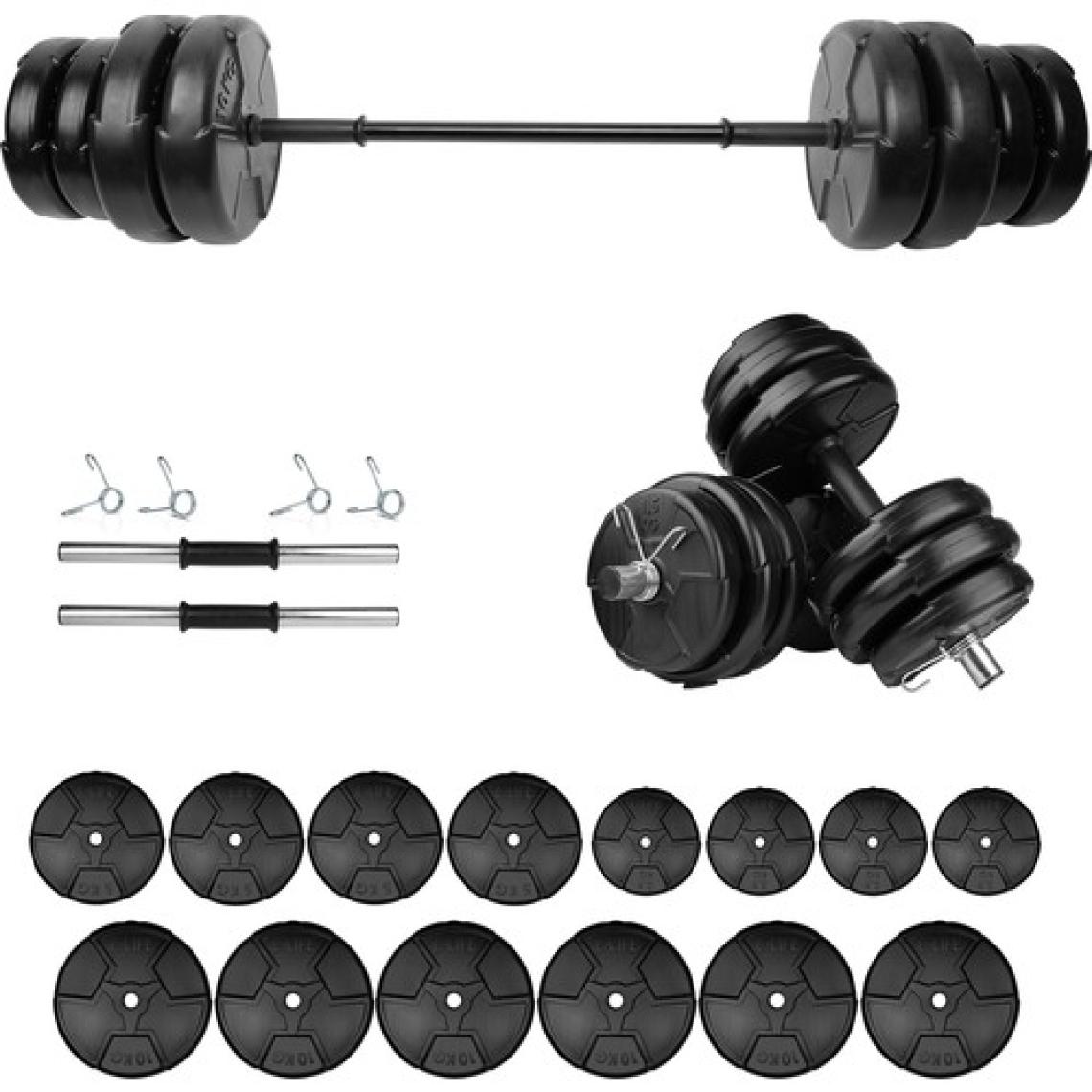 E-Life 95 kg Dambıl Seti & Halter Seti Ağırlık Fitness Seti