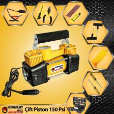 Germany Style Çift Pistonlu 12 V  150 Psi Araç Araba Lastik Bot Şişirme Kompresörü