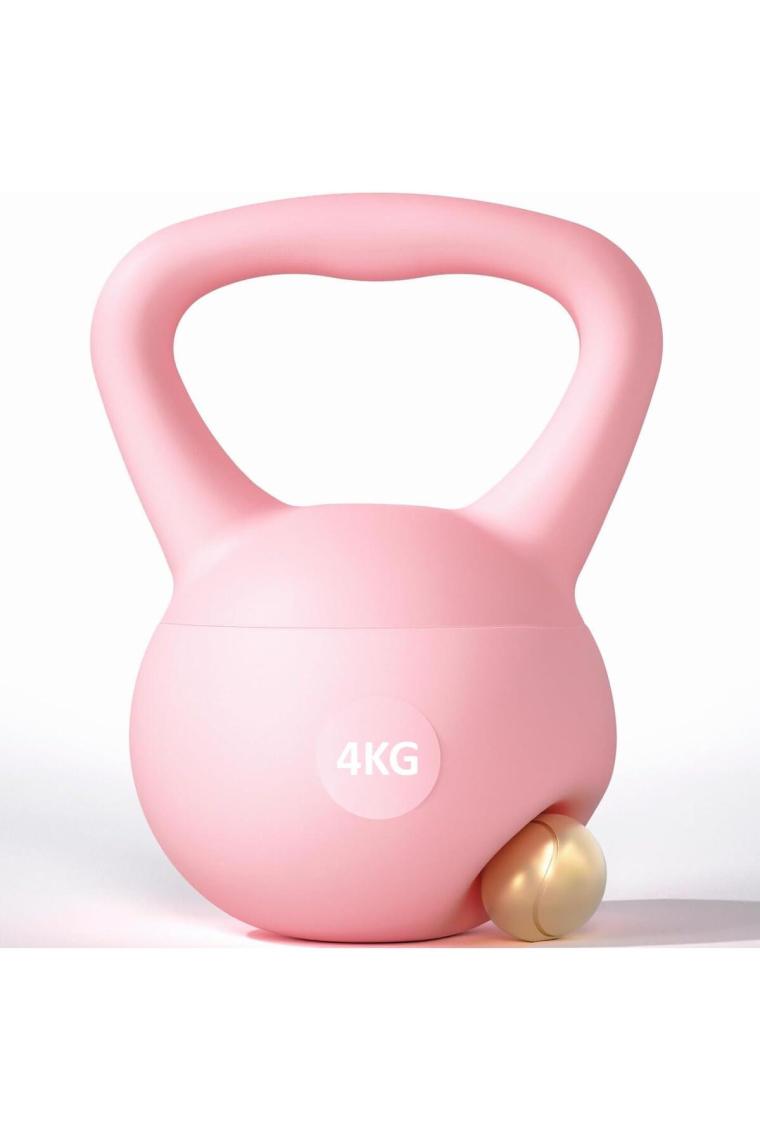 Valkyrie 4kg Soft Kettlebell Yumuşak Tabanlı Metal Kumlu  Ses Yapmaz Darbeye Dayanıklı Çift El Ağırlık