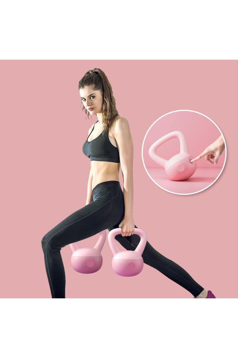 Valkyrie 4kg Soft Kettlebell Yumuşak Tabanlı Metal Kumlu  Ses Yapmaz Darbeye Dayanıklı Çift El Ağırlık