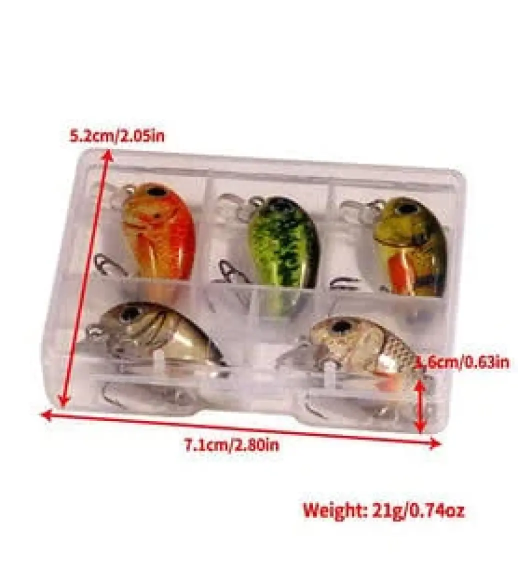 Valkyrie 5 Adet Crankbait Lrf Balık Olta Yem Seti - Sesli Bilyalı - Kutulu - 2.7cm 1.5gr