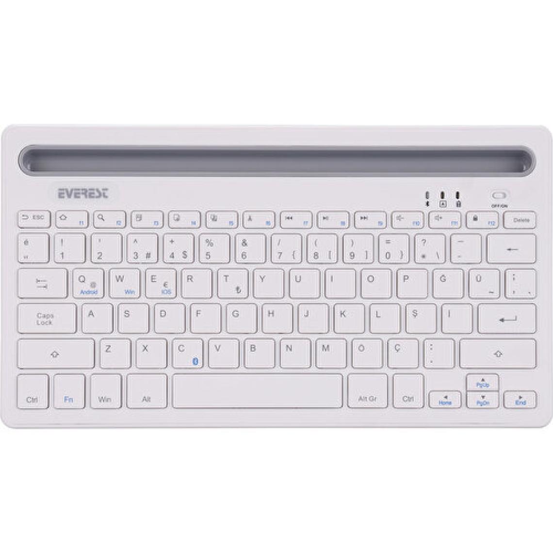 Everest KB-BT82 Beyaz-Gümüş Bluetooth Tablet Klavyesi