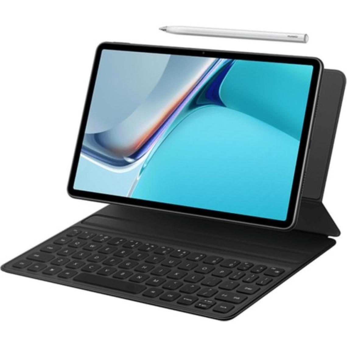 Huawei MatePad 11 Uyumlu Akıllı Manyetik Klavye ve Koyu Gri PU Deri Çizilmez Taşınabilir Tablet Kılıfı