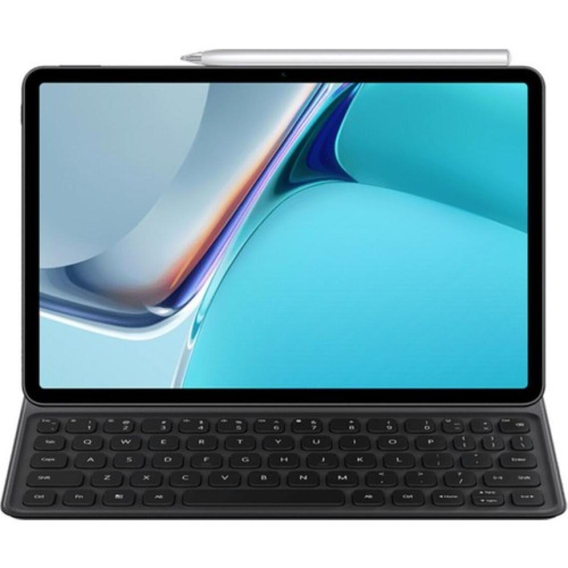 Huawei MatePad 11 Uyumlu Akıllı Manyetik Klavye ve Koyu Gri PU Deri Çizilmez Taşınabilir Tablet Kılıfı