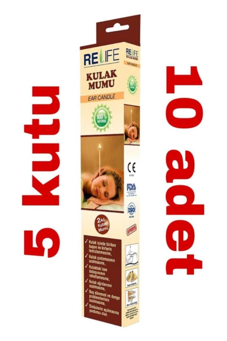 5 X Doğal Kulak Temizleme Mumu Çubuğu Vakumlu Ear Candle