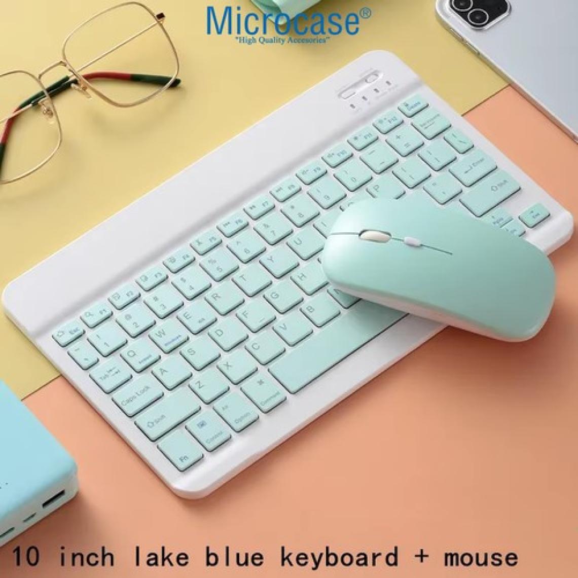 Microcase Tablet ve Telefonlar Için Bluetooth Klavye ve Mouse Set - AL3476 Su Yeşili