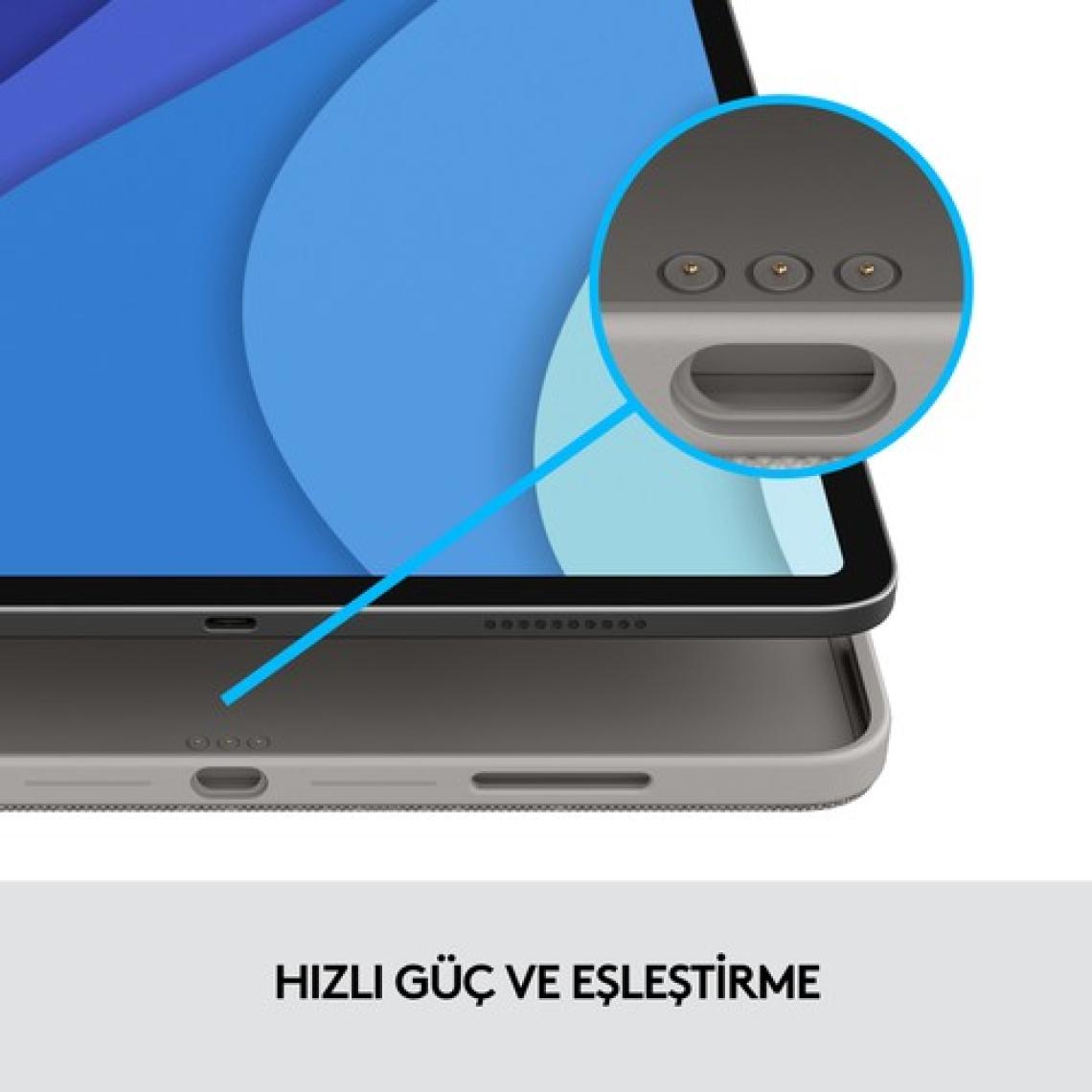 Logitech Combo Touch iPad Pro 11 inç 2, 3 ve 4. Nesil ile Uyumlu Çok Yönlü Klavyeli Kılıf - Gri