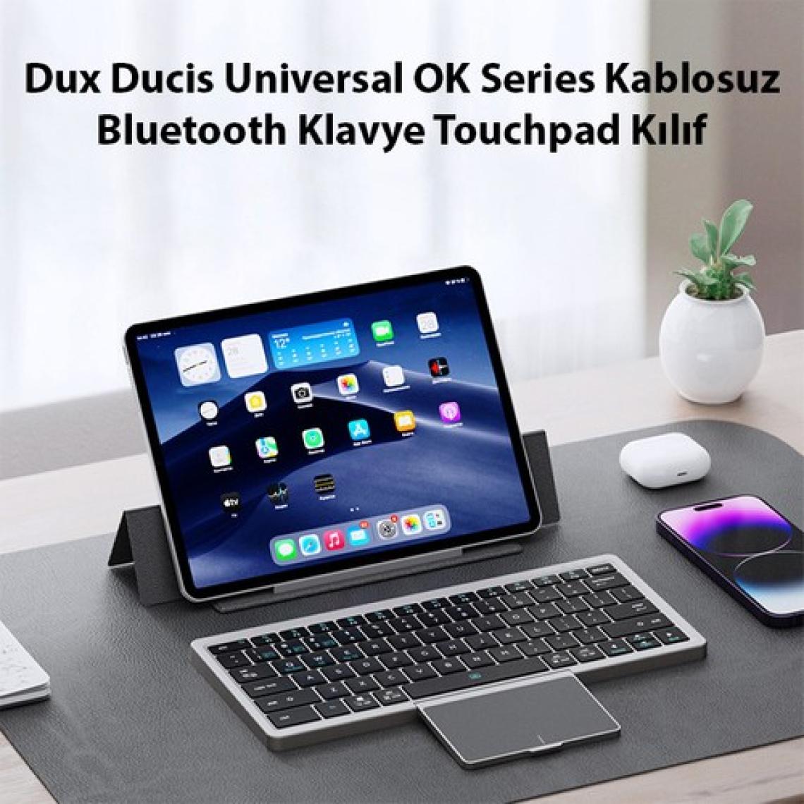 Dux Ducis Universal Ok Series Kablosuz Bluetooth Klavye Touchpad Kılıf
