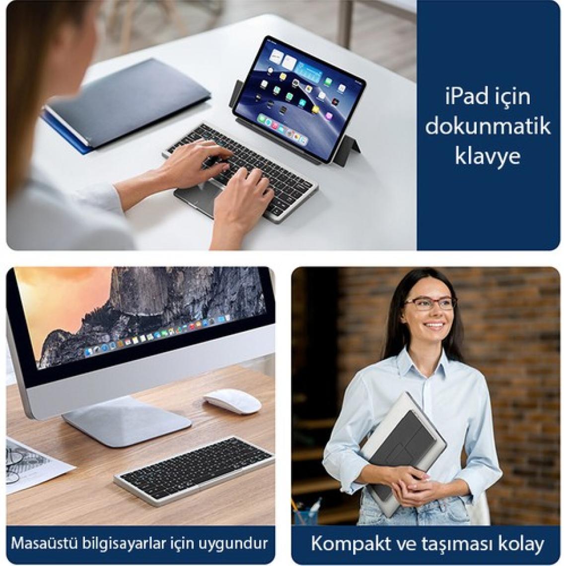Dux Ducis Universal Ok Series Kablosuz Bluetooth Klavye Touchpad Kılıf