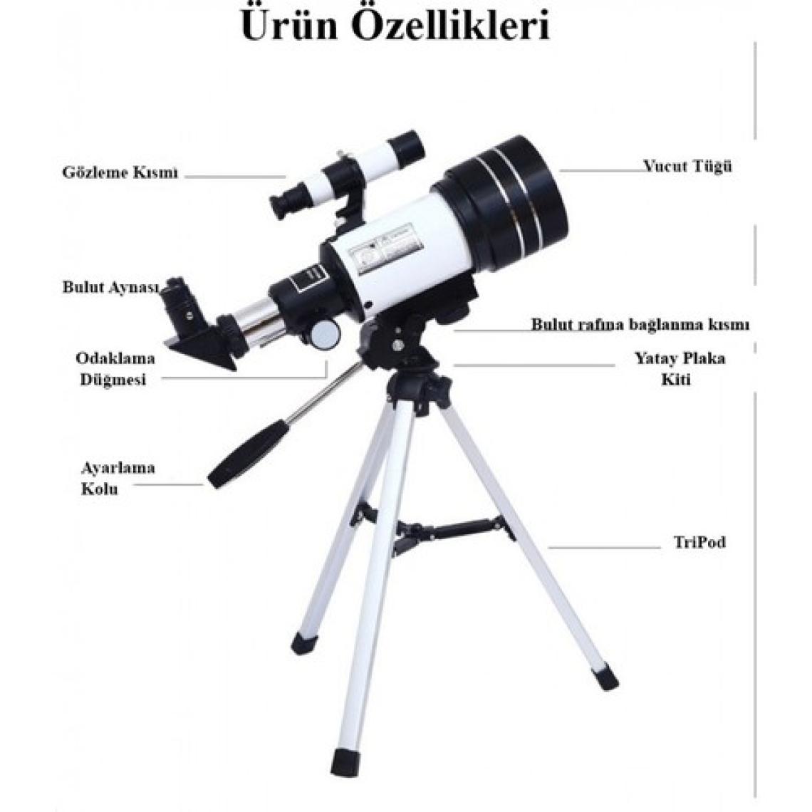 Duhalıne Profesyonel Astronomik Monoklüler 150X Büyütme Teleskop - F30070M