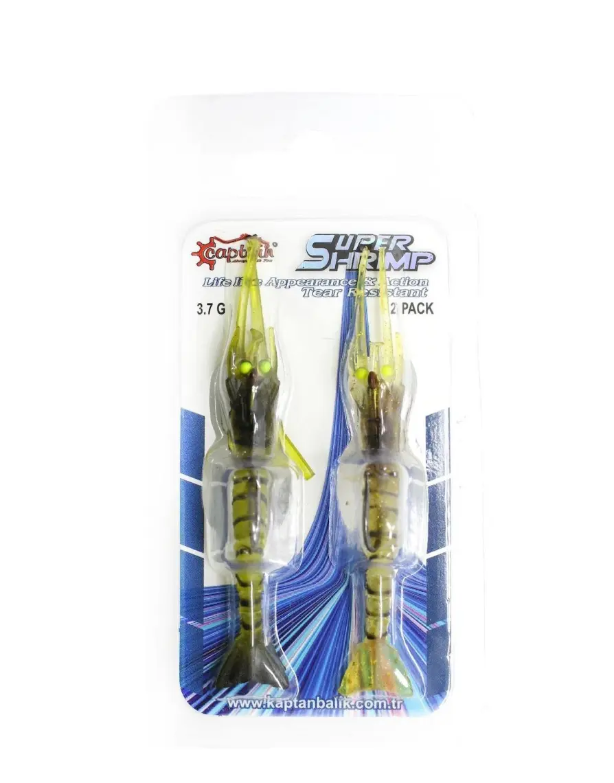 Captain 3048 Magic Shrimp 2li Set 3D Silikon Karides 50MM 3.7gr
