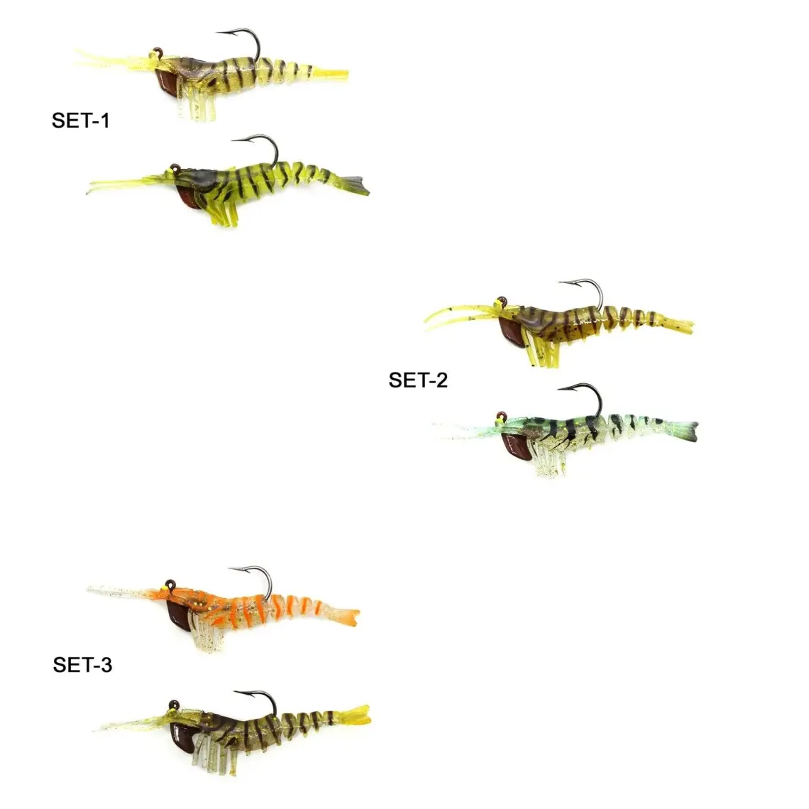 Captain 3048 Magic Shrimp 2li Set 3D Silikon Karides 50MM 3.7gr
