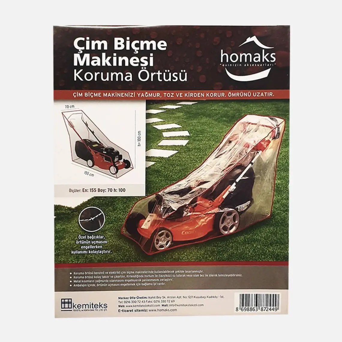 HOMAKS Çim Biçme Makinası İçin Koruma Örtüsü