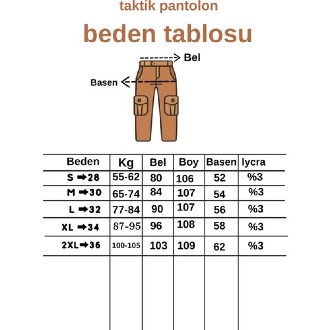 Nikbin Tactical Taktik Pantolon Outdoor  Cep Esnek ve Hafif Malzeme Likrali (Mevsimlik)-Bej