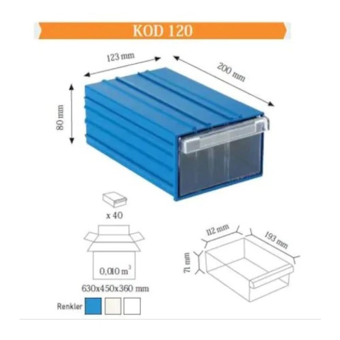 Sembol 120 Plastik Çekmeceli Kutu 123X200X80MM (20 Adet)