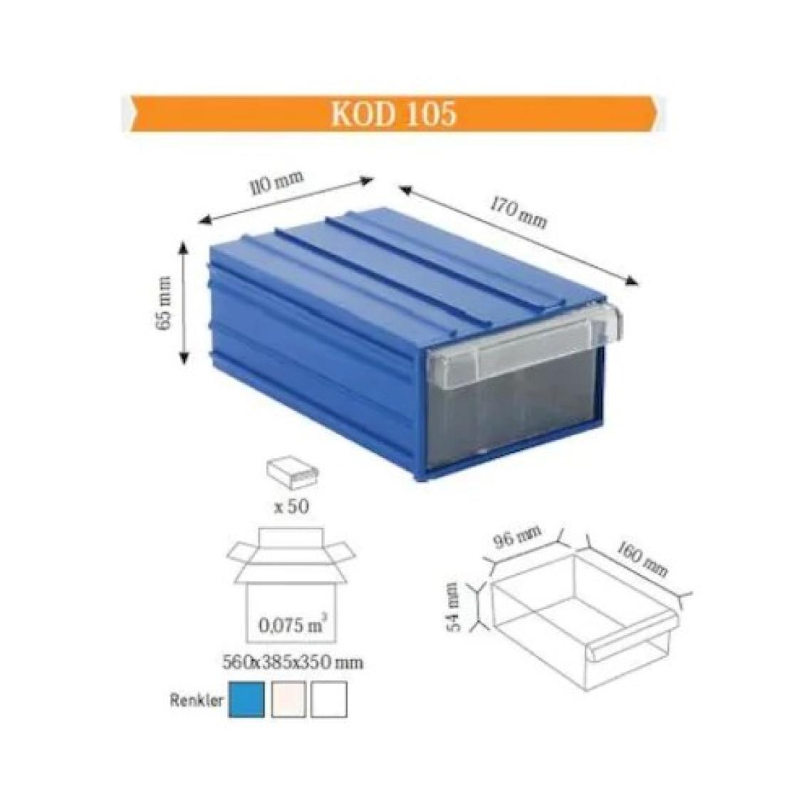 Sembol Plastik Sembol 105 Plastik Çekmeceli Kutu 110X170X65MM (10 Adet)